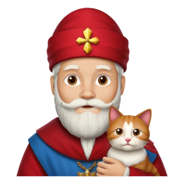 sinterklaas maar hij houd een kat vast sticker
