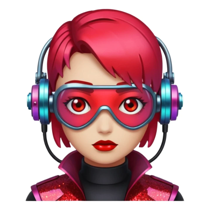 glitter red cyberpunk sticker