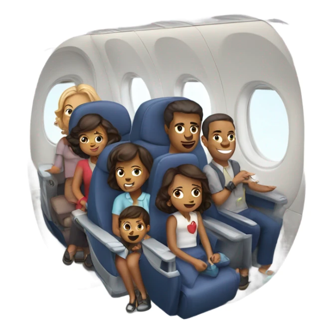 Family of 8 in airplane sticker