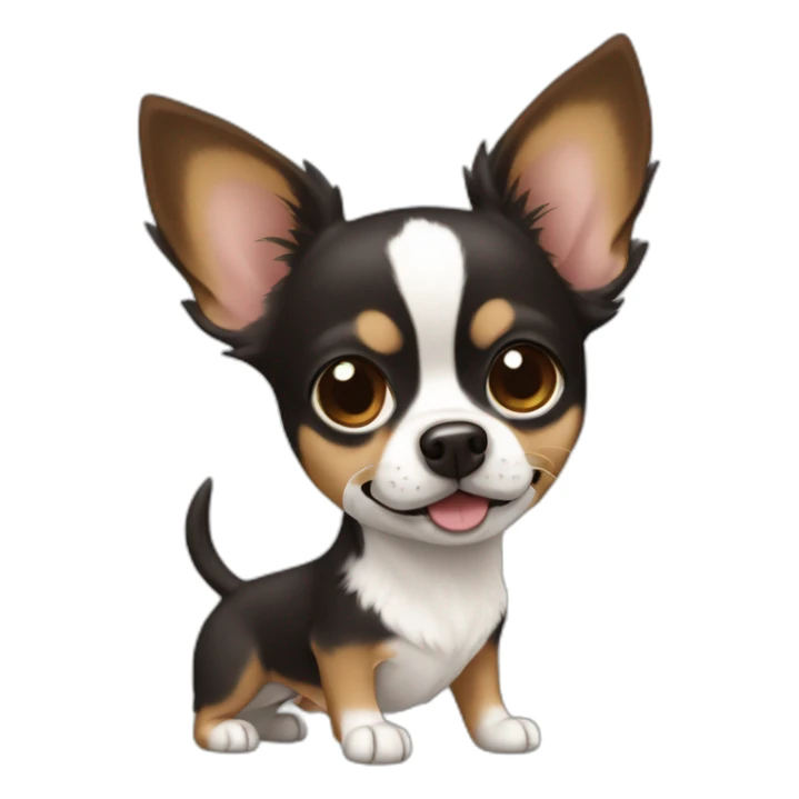 dark fur with brown white dog chihuahua sticker
