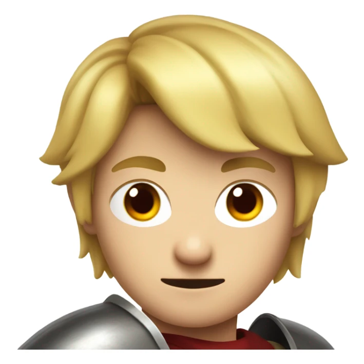 A boy knight Link with blonde hair and red eyes shouting sticker