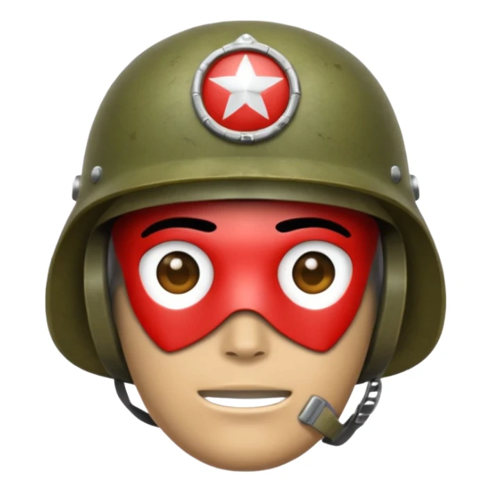 Make an army soldier helmet with a face sticker