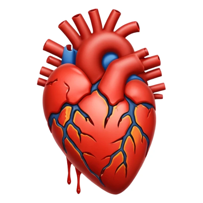 Heart being ripped from chest sticker