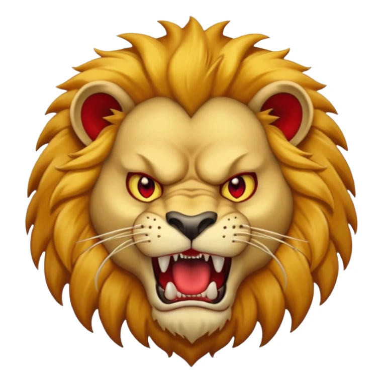 Angry lion with red eyes and dangerous teeth sticker