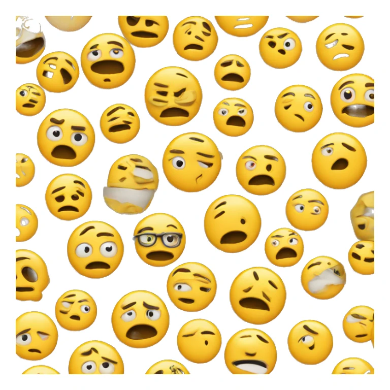 emoji with round yellow face emoji pattern with eyes closing like suspicious face in animated films sticker
