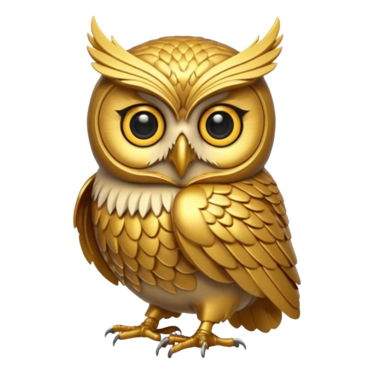 goldene eule für weisheit und wissen sticker