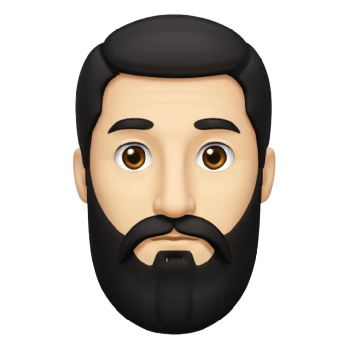 medium skin, long nose, black hair, long black beard, man sticker