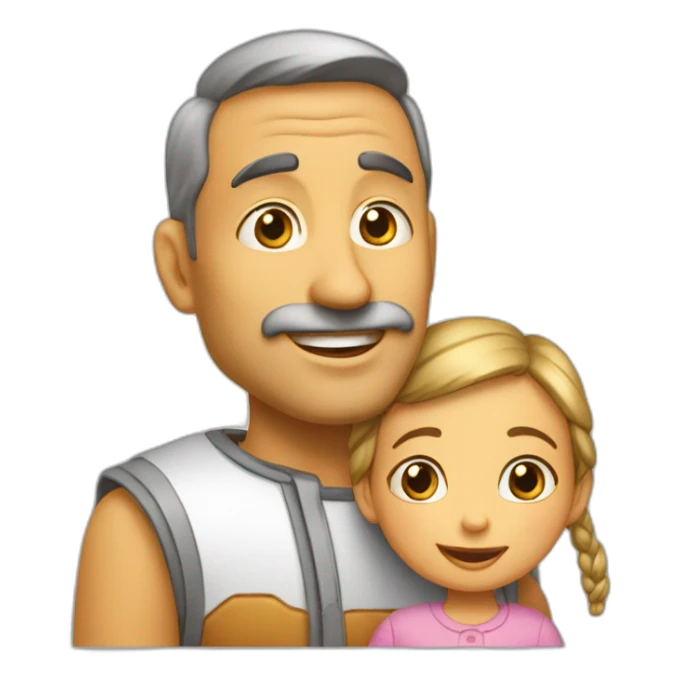 Papa et petite fille câlin  sticker