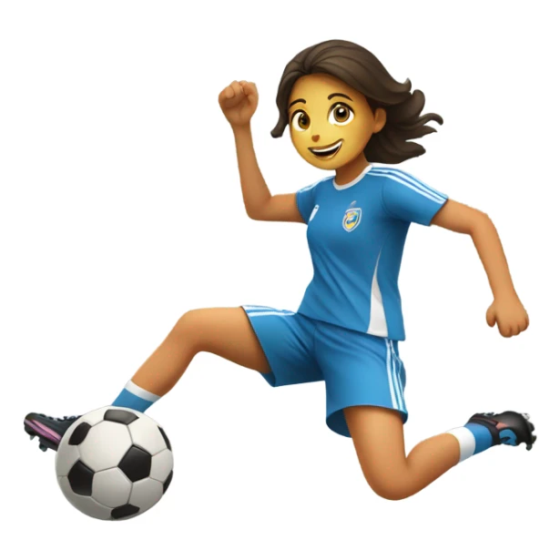 Girl kicking soccer ball  sticker