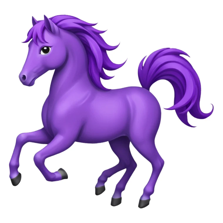 purple horse with wind hair sticker