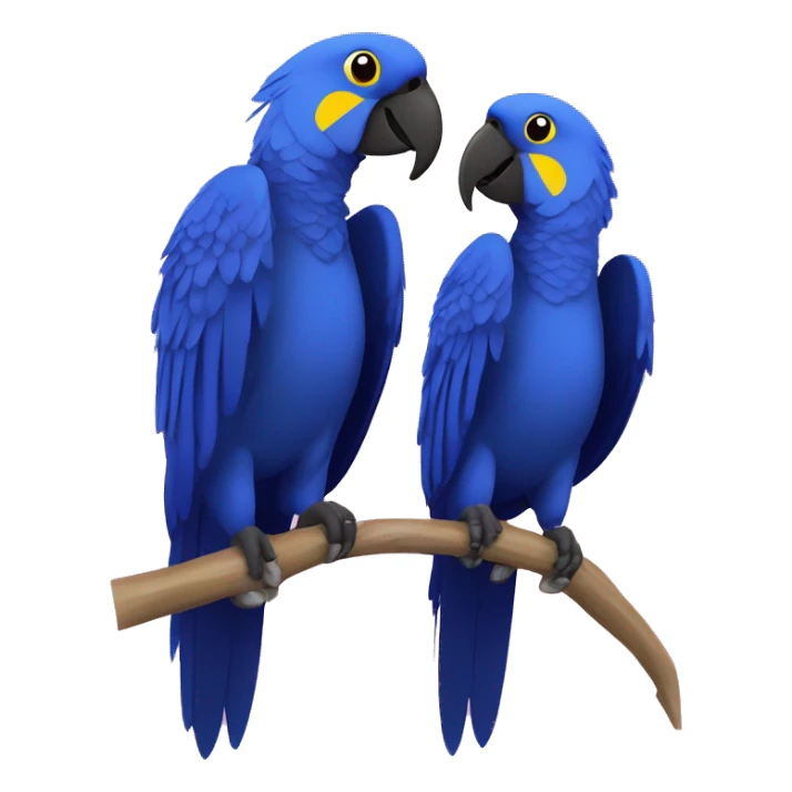 Hyacinth Macaw pair Full Body love with heart sticker