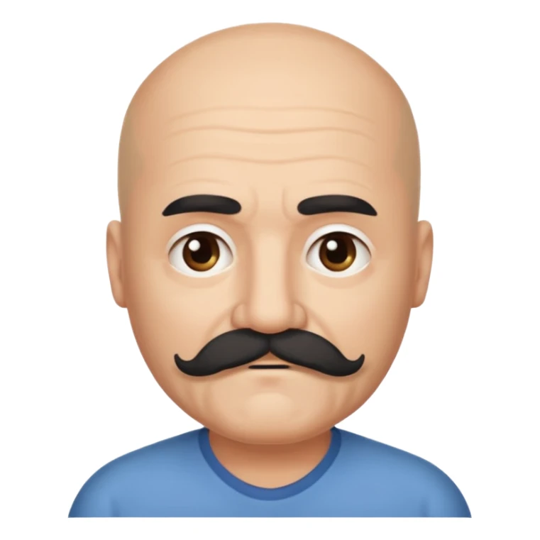 61 years old. Bald with dark hair on the sides. black thick moustache. White beard. saying sorry. where is the white beard sticker
