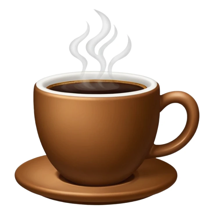 plain Coffee without Saucer, Brown Cup, no saucer. sticker