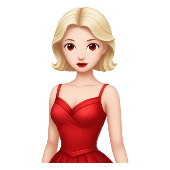 white conservative woman in full red dress sticker