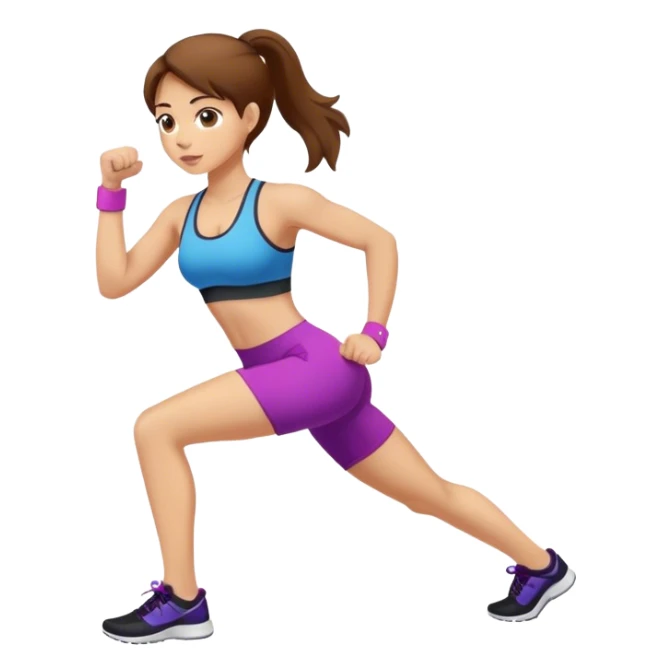 Girl with brown hair working out sticker