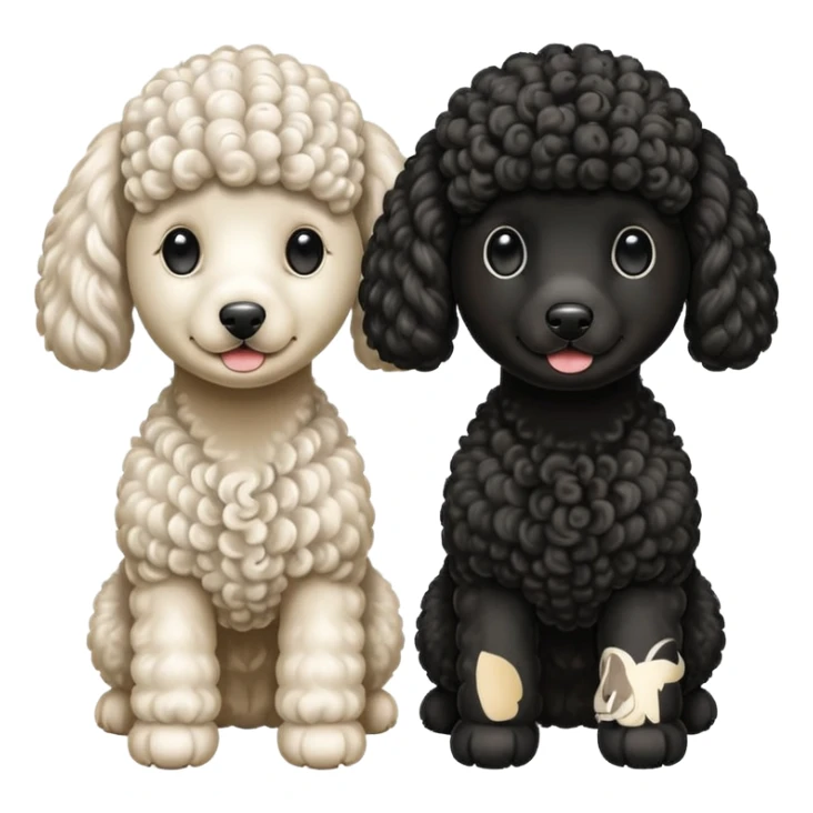 Dos caniches,uno blanco y el otro negro,QUE SEA RAZA CANICHE  sticker