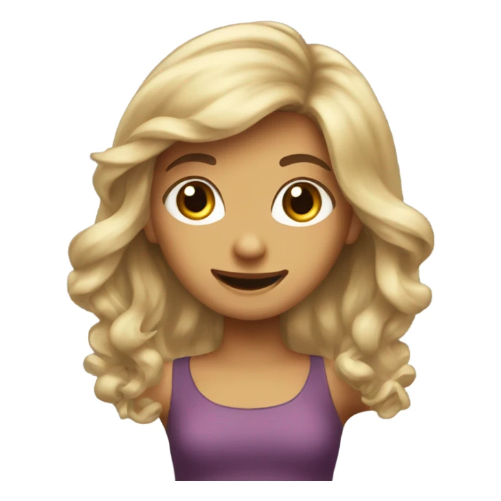 girl with smirk twirling hair sticker