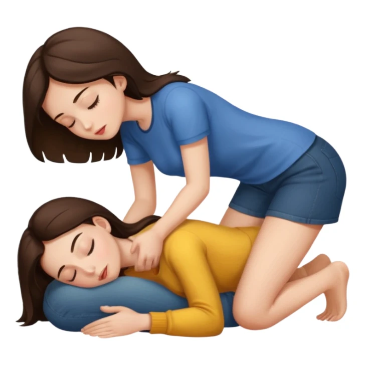 Nude small brunette girl face down ass up with a man on top  sticker