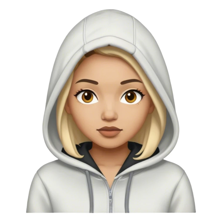 jANELLE wearing a hoodie ￼ sticker