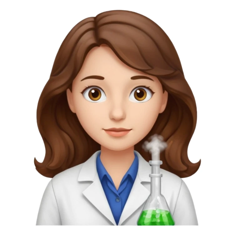 young women pharmacist studying science, wavy hair sticker