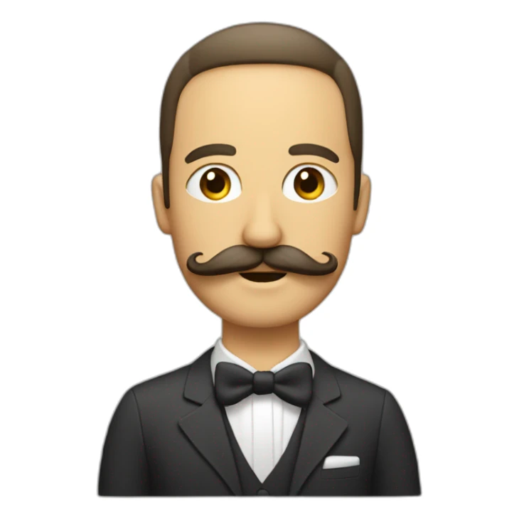 Homme avec coupe sur le coté et moustache en carrée sticker