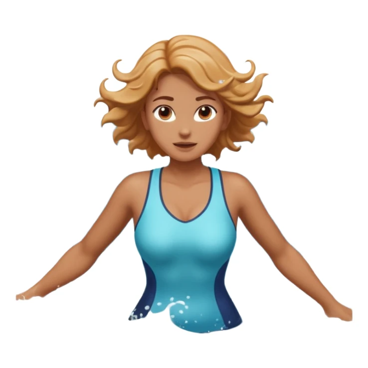 woman standing in ocean waves, water splashing around her, confident expression, dynamic sea motion, cinematic ocean vibe, 3D cartoon style, mobile game icon style, clean background, no text, no watermark
  sticker