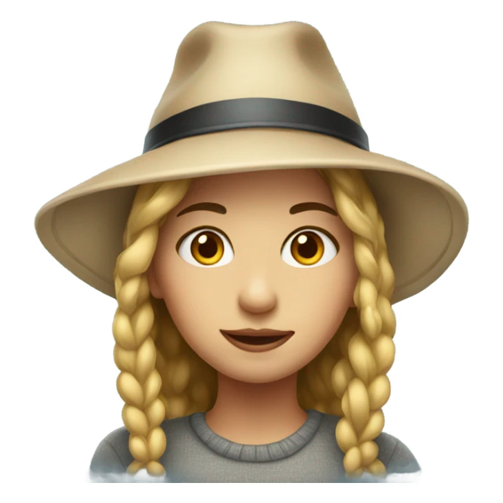 portrait of a girl with hat sticker