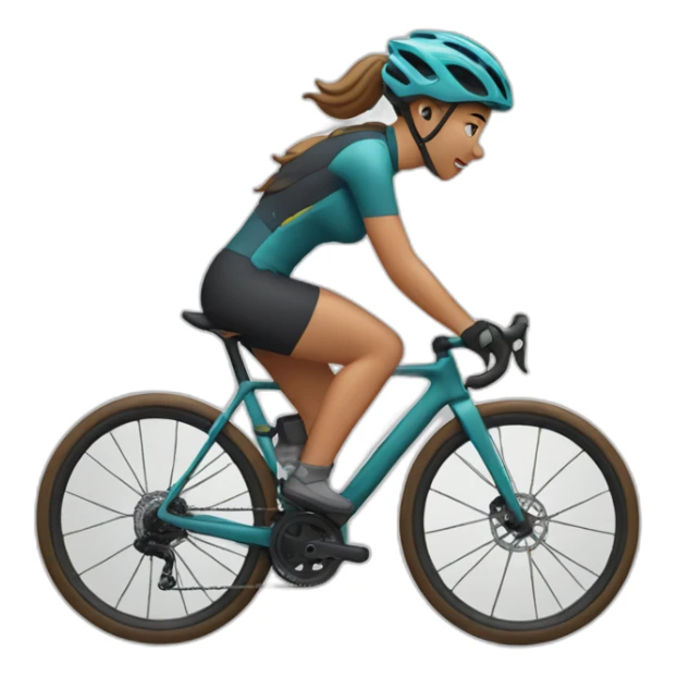 women gravel biking on road sticker