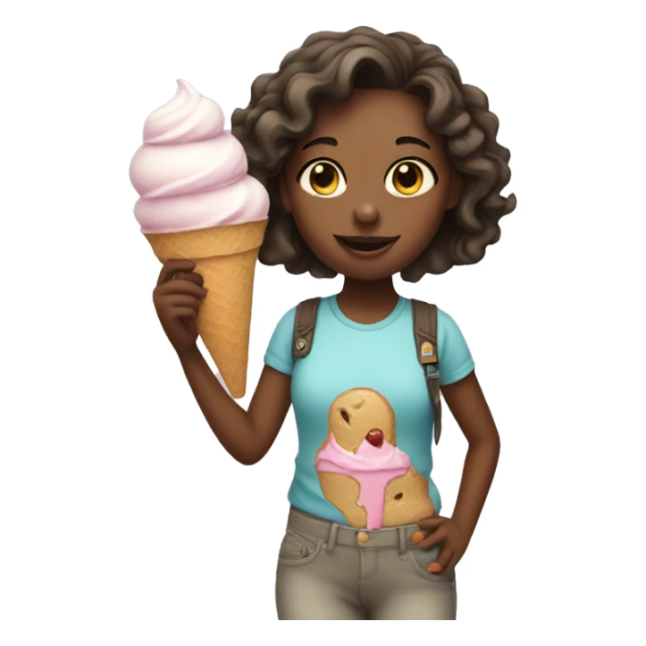 Girl with ice cream in hand sticker