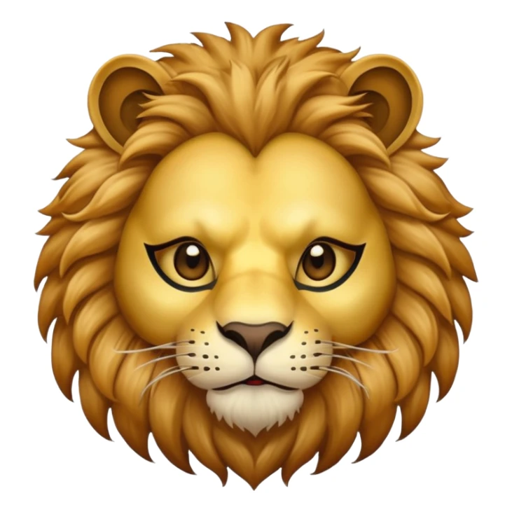 A lion face with a mask to cover his identity sticker