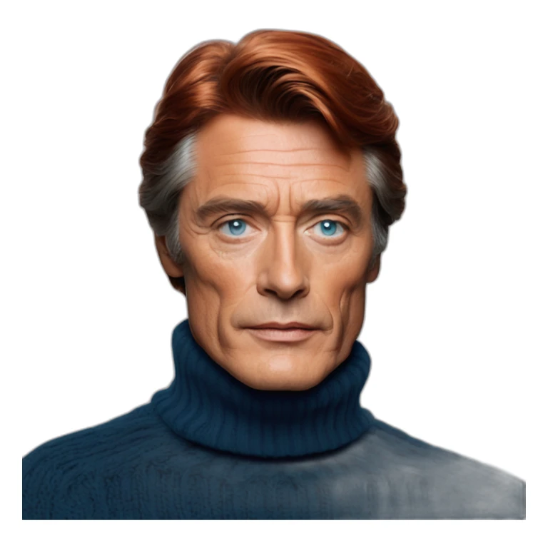 Alain delon red hair blue eyes turtleneck sweater cosy sticker