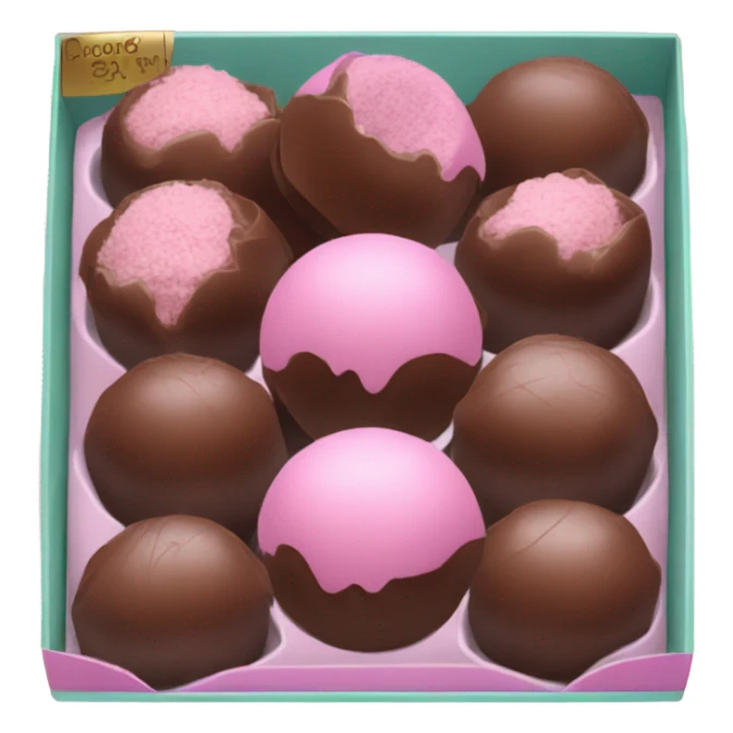 pastel pink box of chocolate truffles sticker