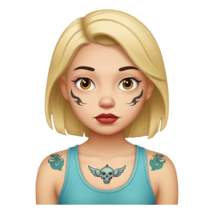 Stinky girl with new tattoo sticker