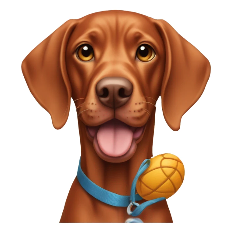 Viszla with toy in mouth  sticker