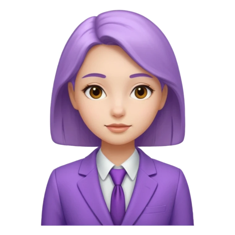 lavender-purple girl's Suit, smooth rounded neckline, simple design, glossy surface, plain background. Negative: Girls, only suit. sticker