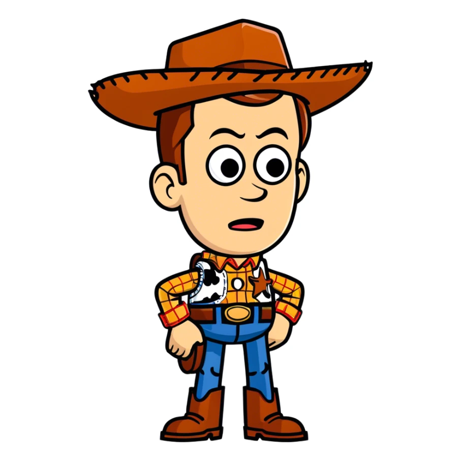 Woody from Toy Story giving a Side eye with a disgusted face  sticker
