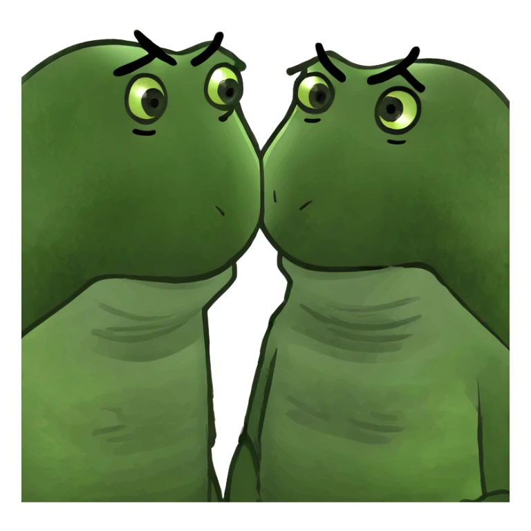 Two guys look attractive at each others from far away  sticker