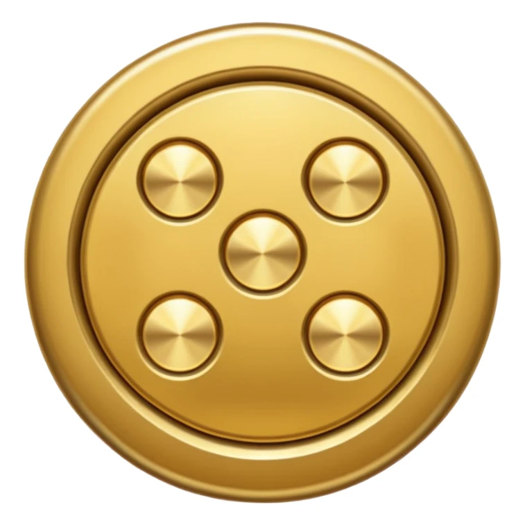Gold button with 4 holes and a good rim sticker