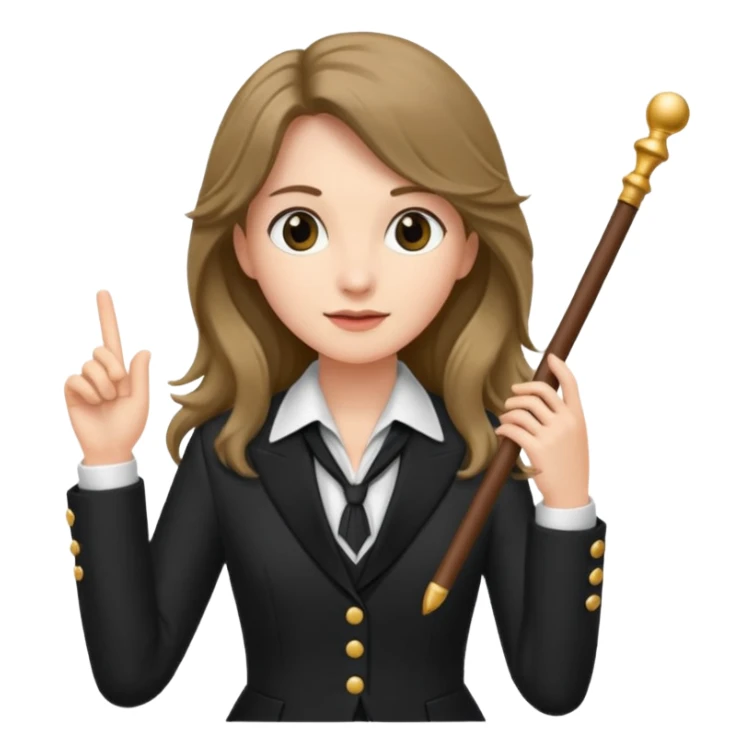 long haired Female music conductor sticker