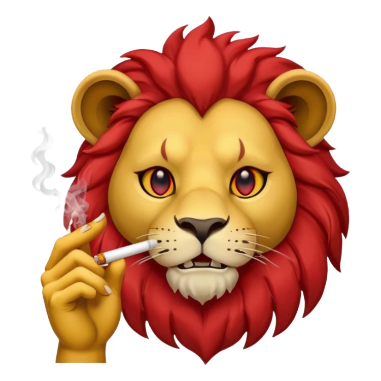 Lion with red eyes smoking a joint sticker