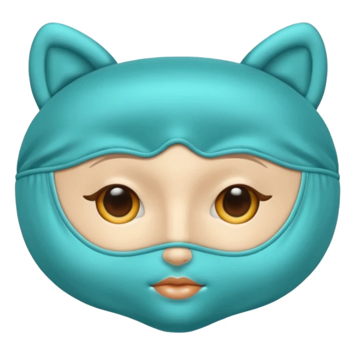 Silk Sleeping mask of  turquoise color sticker