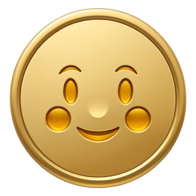 modern digital token icon, flat emoji style, simple and clean, circular shape, subtle gradients, minimal details, no text sticker