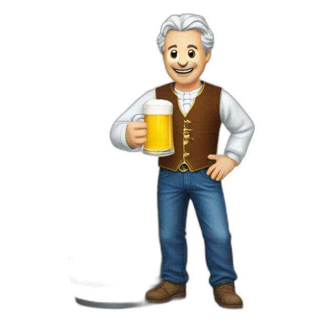 Jean Michel blancaire buvant une bierre sticker