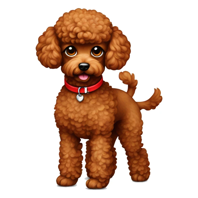 red toy poodle with red collar  sticker