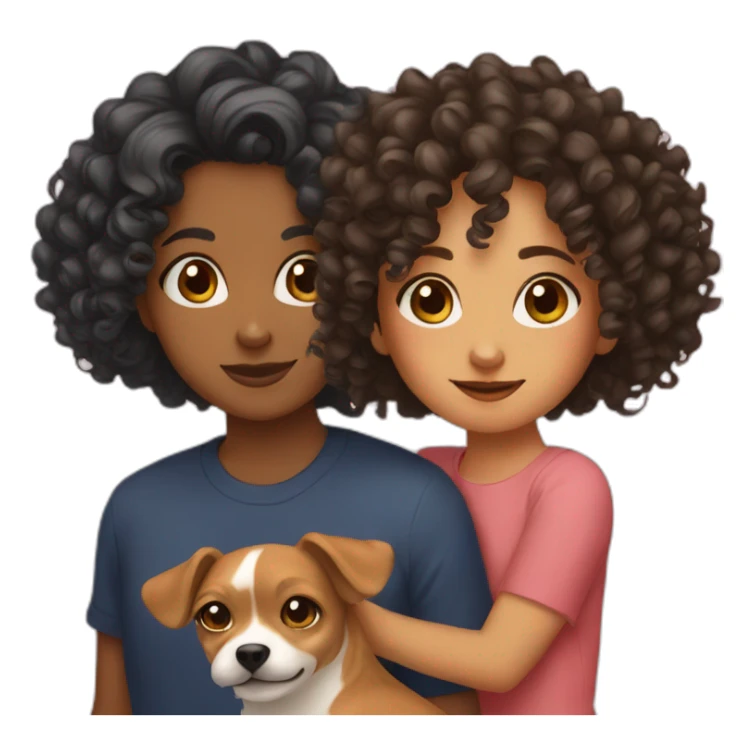 Curly girl and chihua sticker