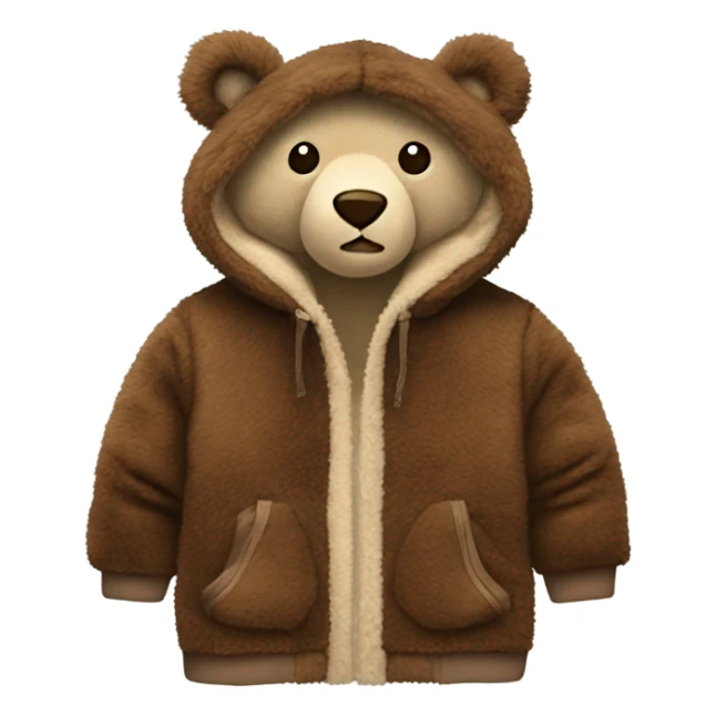fluffy children's jacket in the shape of a bear sticker