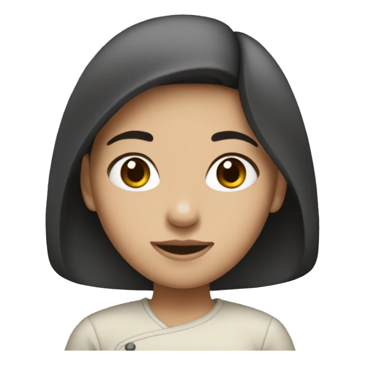 Half white half asian brunette girl sticker