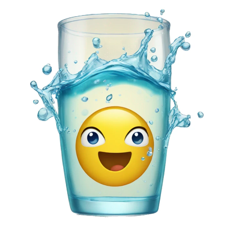 Sparkling splashing clear water in a clear glass  sticker