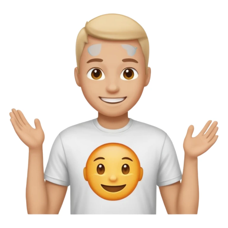 fais moi  un emoji avec un logo sur le tshirt sticker