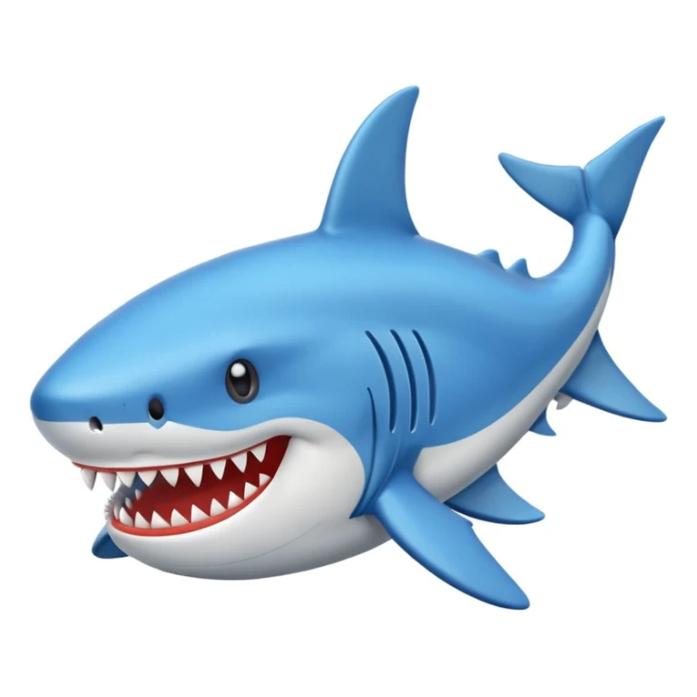 Un tiburón con zapatillas azules puestas sticker